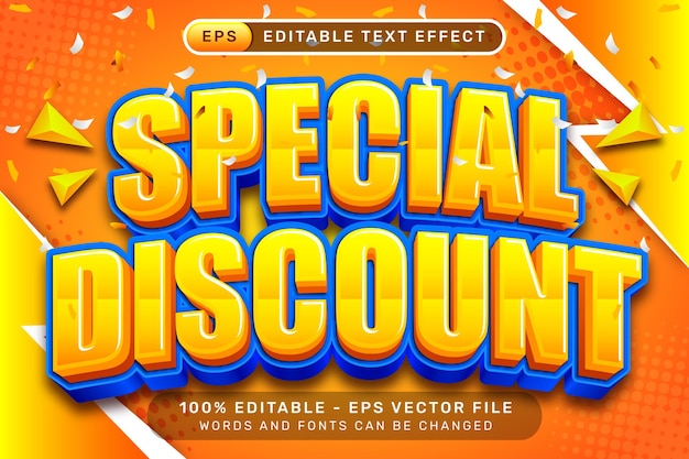 speciale korting 3D-tekst-effect en bewerkbaar tekst-effect