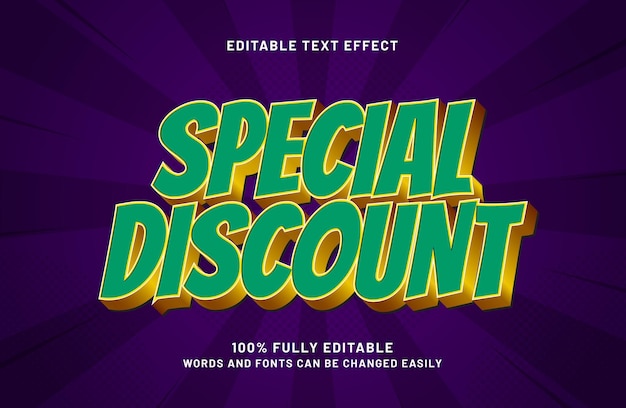 speciale korting bewerkbare tekst-effect in korting en promo tekst stijl