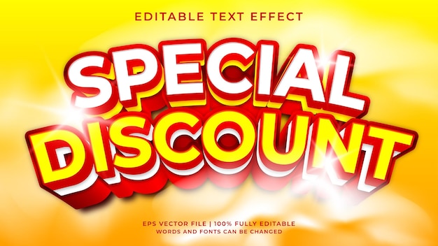 Speciale kortingsuitverkoop 3d bewerkbaar teksteffect