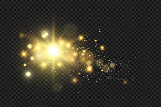 Speciale lensflits, lichteffect. De flits flitst stralen en zoeklicht. illust.Wit gloeiend