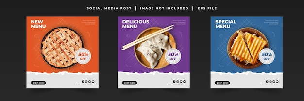 Speciale menu-eten social media-promotie en bannerpostsjabloon