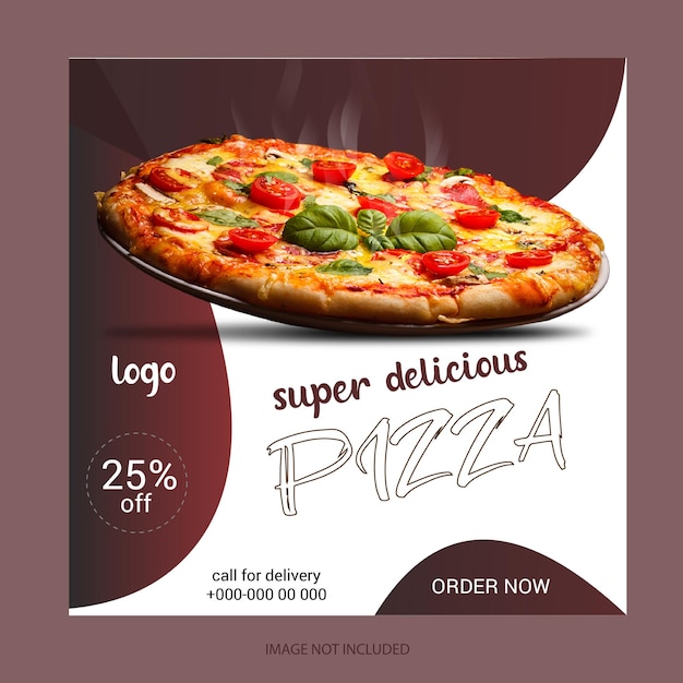 Vector speciale pizza sociale media promotie en banner post ontwerpsjabloon