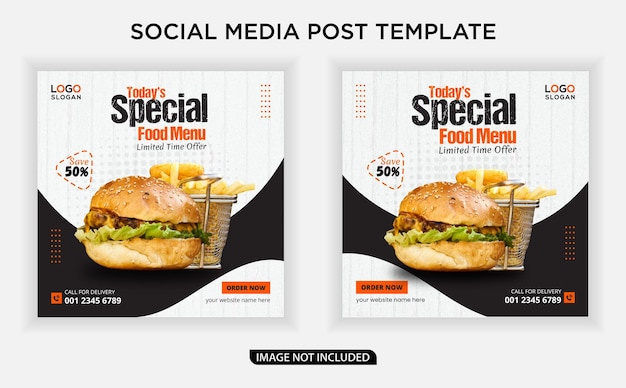 Speciale voedselbanner social media postsjabloon