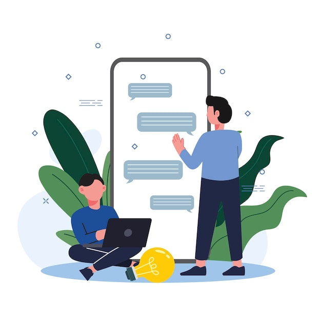 Specialist social media flat illustration