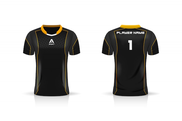 Vector specificatie soccer sport, esports gaming t shirt jersey-sjabloon. uniform. illustratie