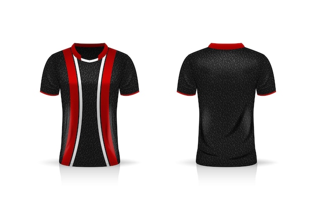 Specificatie voetbal sport, esports gaming t-shirt jersey-sjabloon.