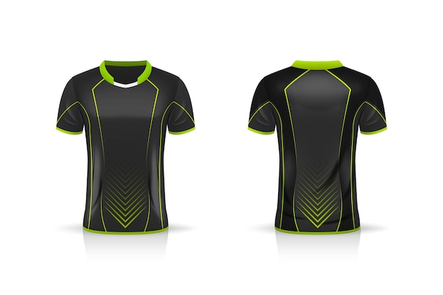 Specificatie Voetbal Sport-mockup, Esports Gaming T-shirt Jersey-sjabloon. mock-up uniform. Vector illustratie ontwerp