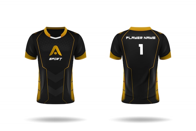 Specification Soccer Sport , Esport Gaming T Shirt Jersey template.  uniform .  Illustration 