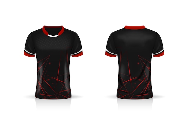 Specifiche soccer sport, esport gaming t shirt jersey template.