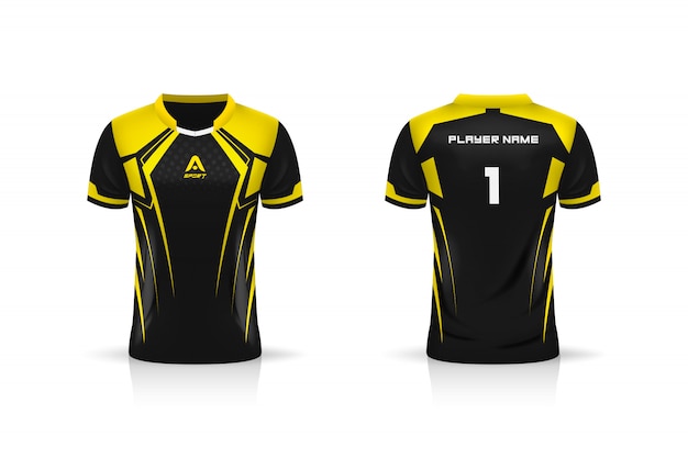 Specifica modello sport jersey, esports gaming t shirt jersey. uniforme. illustrazione