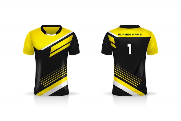 Sublimation Jersey Design Black White Yellow Stock Vector (Royalty Free)  2276320063