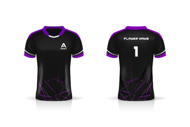 Specifica soccer sport, esports gaming t shirt jersey template. uniforme.