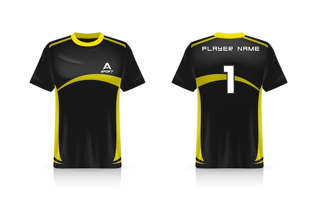 Спецификация Soccer Sport, Esports Gaming T Shirt Джерси шаблон.