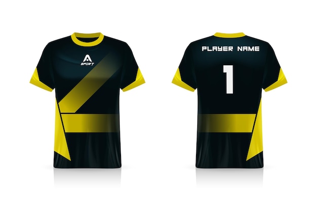 Спецификация soccer sport mockup, шаблон футболки esports gaming jersey. макет униформы. дизайн векторной иллюстрации