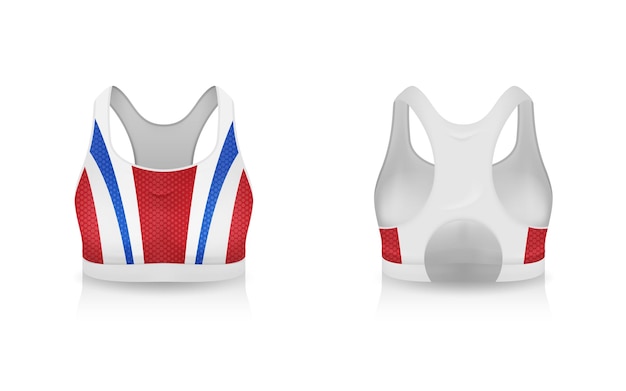 Specification Sport Bra Outfits , Standard Uniform Base Color White and Black template mock up