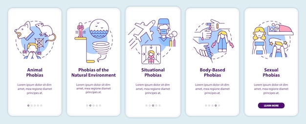 Specifieke fobieën op het scherm van de mobiele app