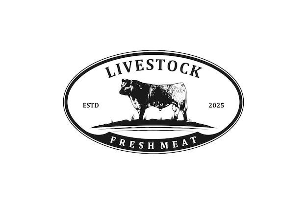 Speckle park cow farm meat shop logo cow farm design angus design beef steak protein food