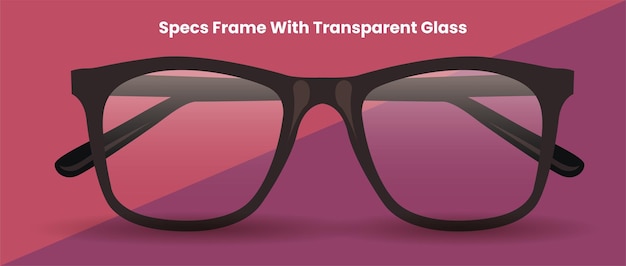 specs frame with transparent glass vector illustration