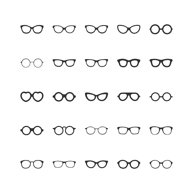 Spectacles eyeglasses shape line illustration