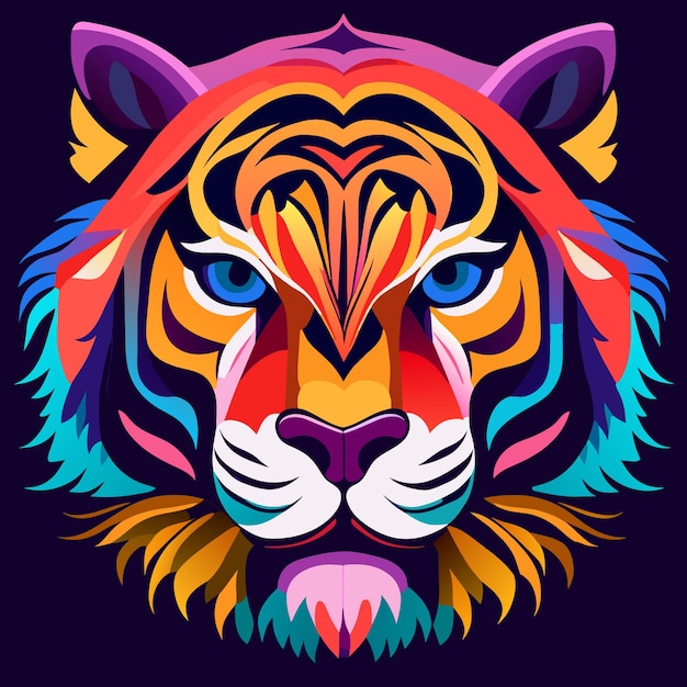 Spectaculaire illustratie van het gezicht van een tijger