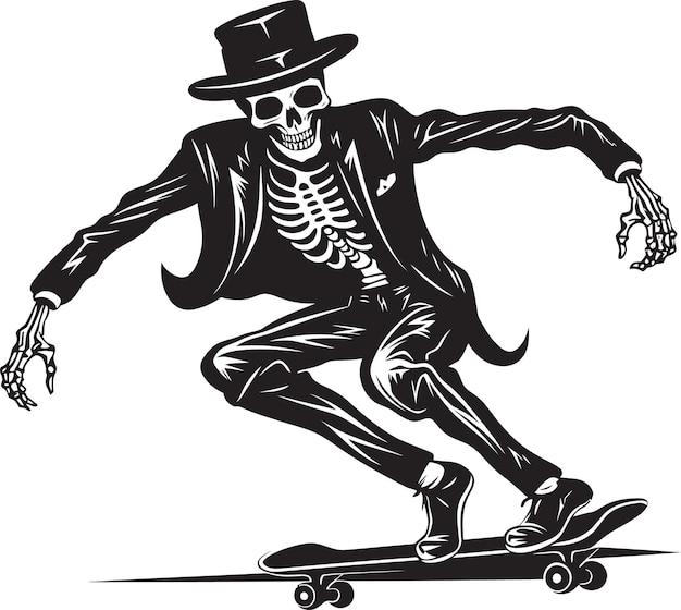 Vector spectral surfers skeleton skateboards elite riders haunted halfpipes waar skeleton skat