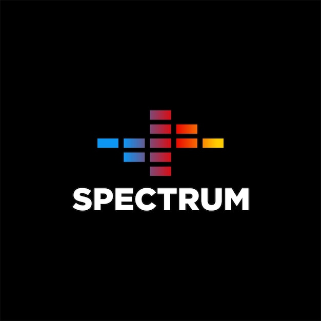 Modello di progettazione del logo spectrum soundwave