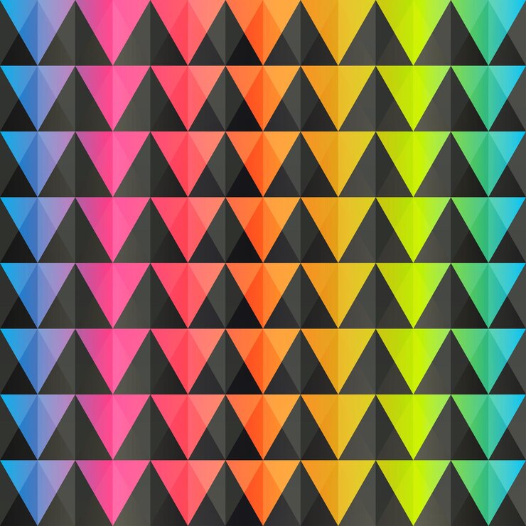 Vector spectrum triangle seamless pattern