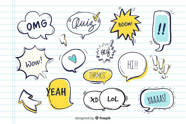 Speech balloons with different expressions