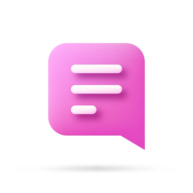 speech bubble 3d icon Vector illustration communication dialog bubble