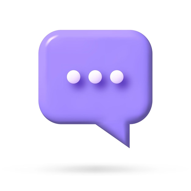 speech bubble 3d icon Vector illustration communication dialog bubble