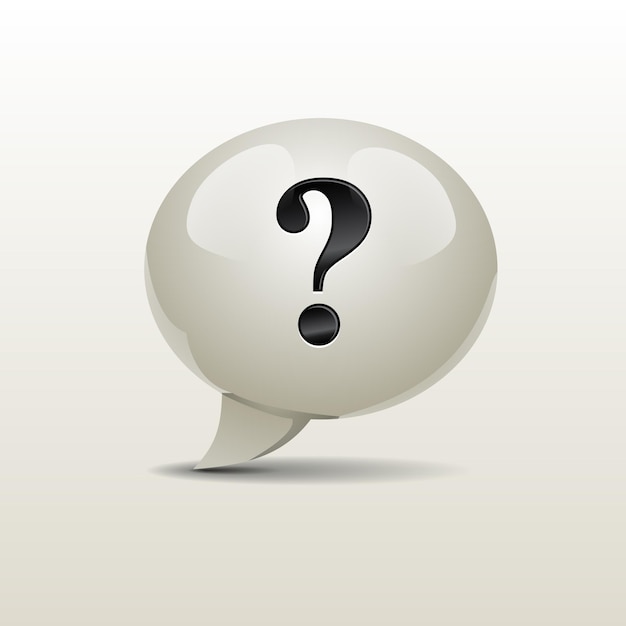 Speech bubble 3d icon with question mark symbol