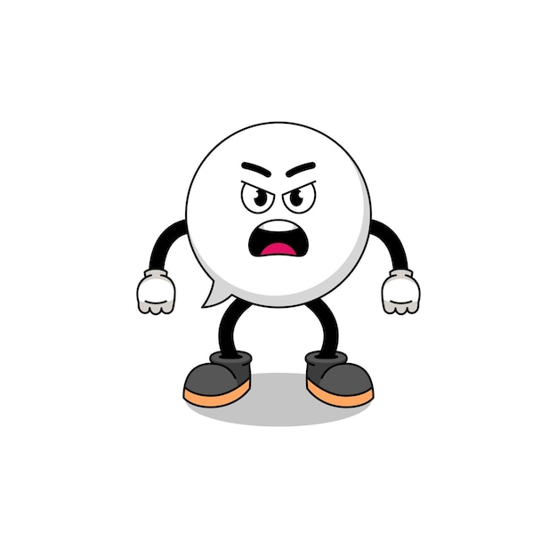 Speech bubble cartoon illustration with angry expression