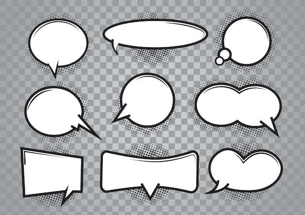 Vector speech bubble cartoon set