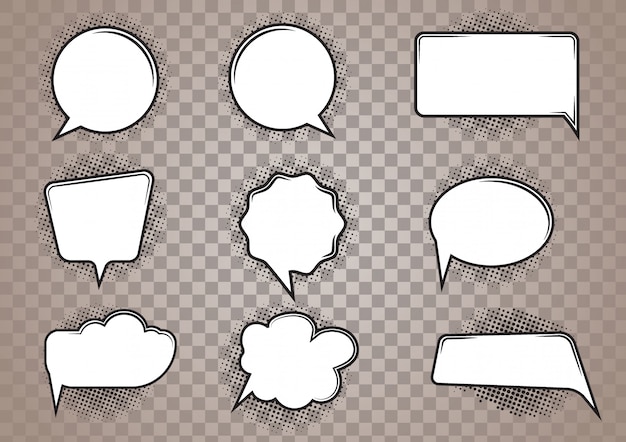 Vector speech bubble cartoon set