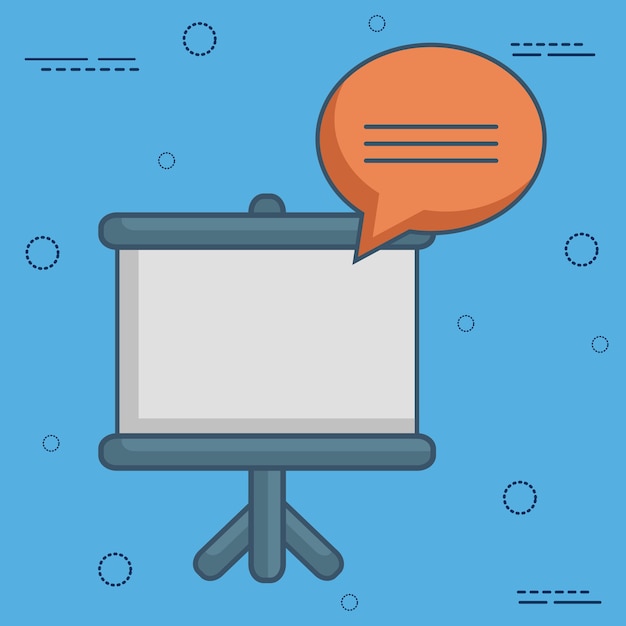 Vector speech bubble and chart board icon