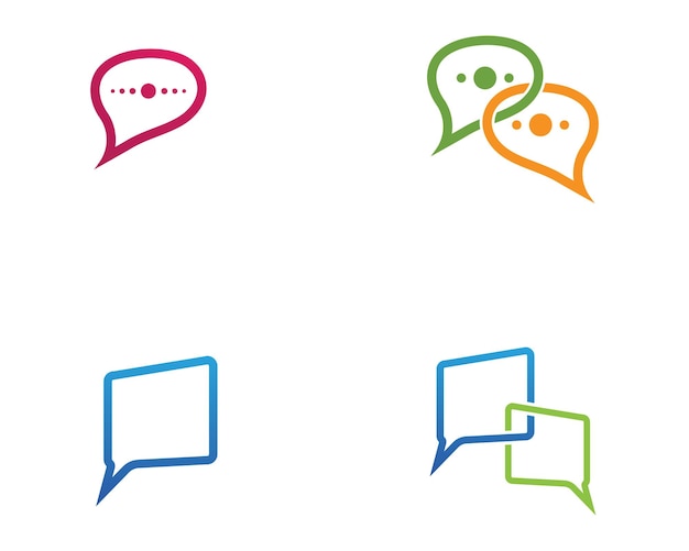 Speech bubble chat icon Logo template vector