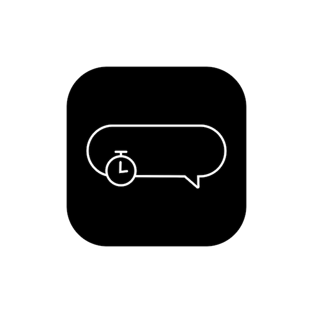 Speech Bubble And Clock Icon