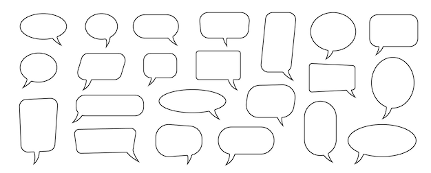 Speech bubble collection Cloud speech bubbles collection Black speech bubble Vector illustration