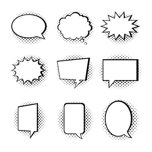 Speech bubble collection isolated on white background.