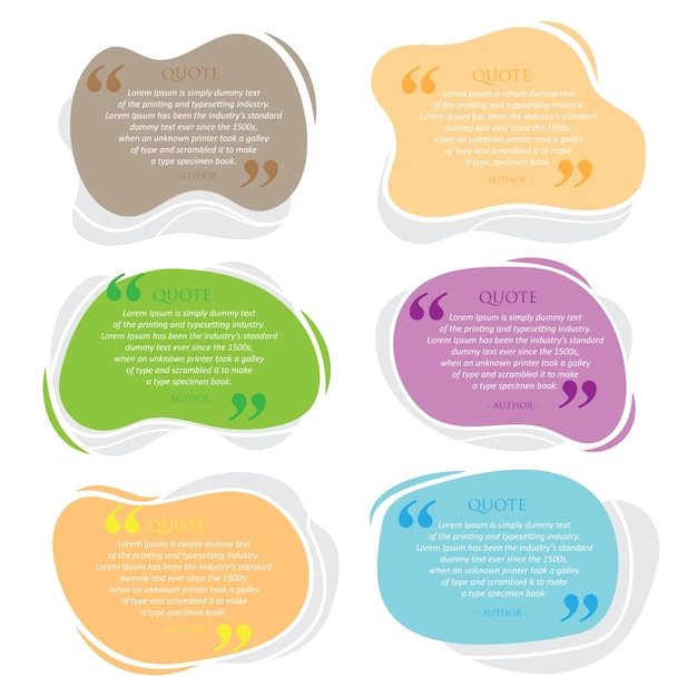 Speech bubble collection for quote Isolated text balloon vector illustration