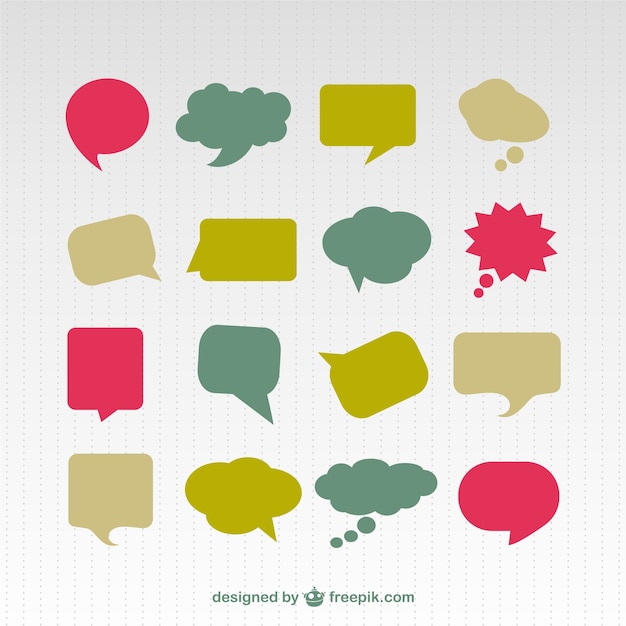 Vector speech bubble colorful set