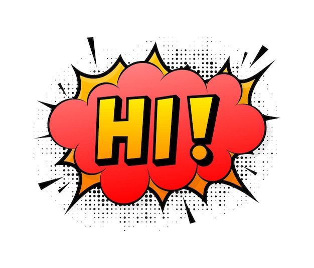 Vector speech bubble for comic text hi cartoon comic sign effects explosion