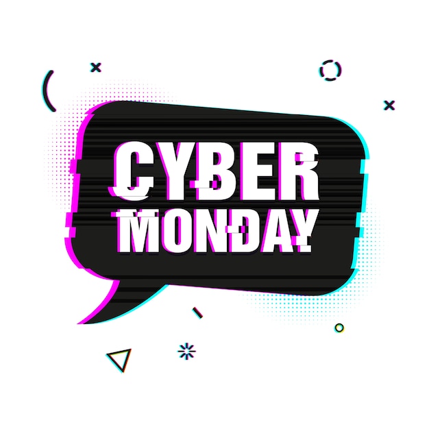 Speech bubble for cyber monday offer.