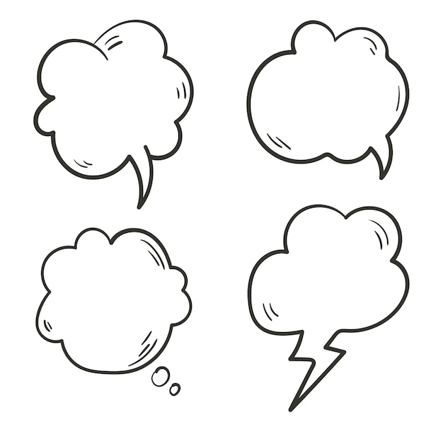 Speech bubble design element isolated set concept