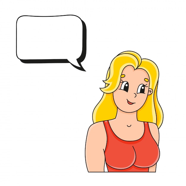 Vector speech bubble of different shape. with a cute cartoon character.