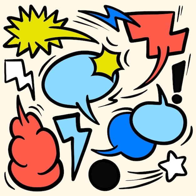 Vector speech bubble doodle element from an old comic illustration