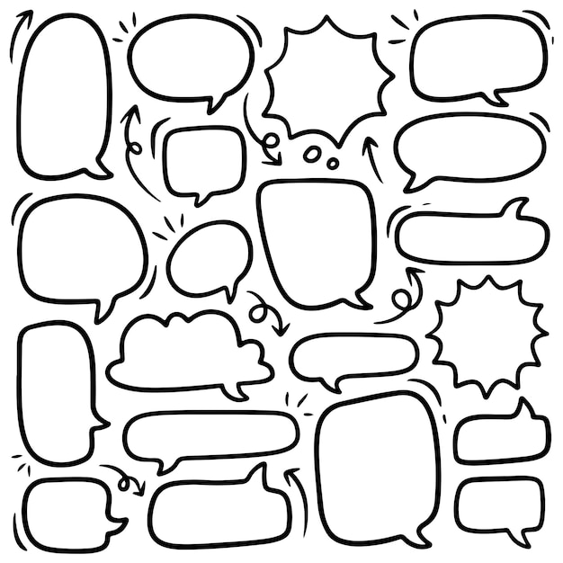 Speech bubble doodle hand drawn vector