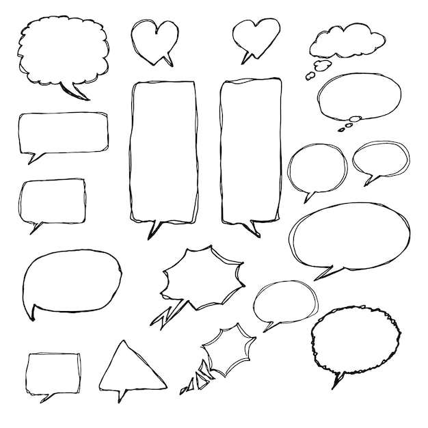 Speech bubble handgetekende vector met inkt