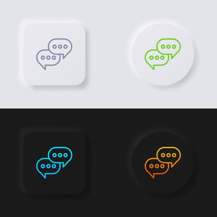 Vector 语音泡图标设置 多色形态按软界面设计为网页设计 应用程序界面和更多按<unk >向量