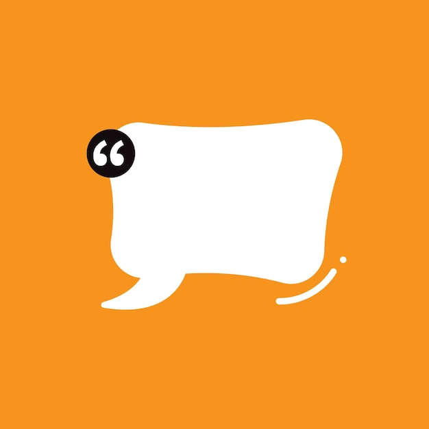 Vector speech bubble icon white on orange background vector illustration